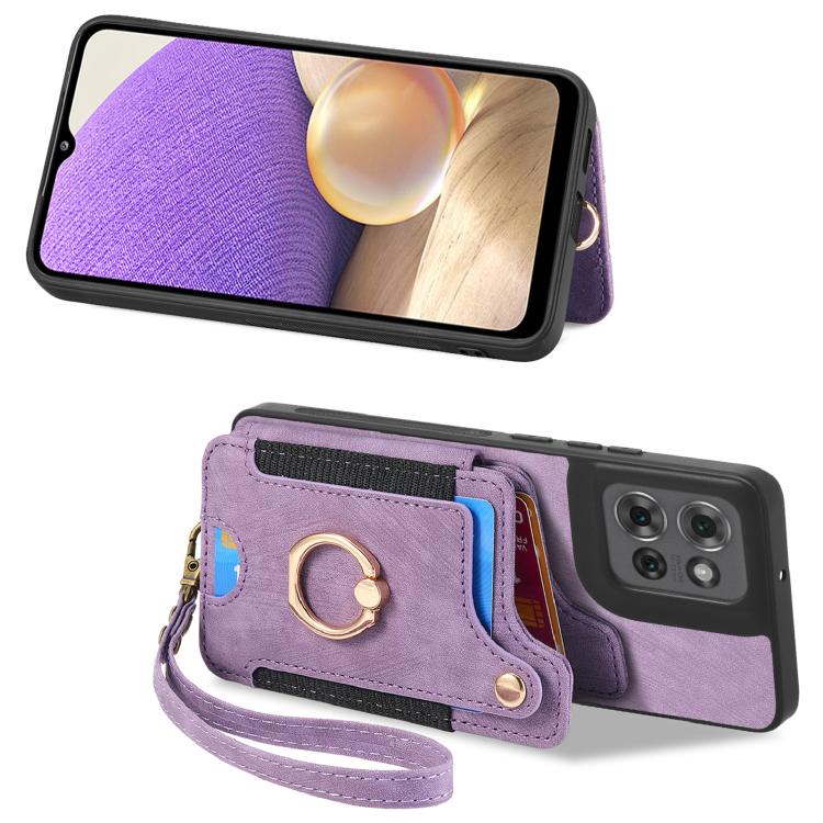 For Motorola Moto G Power 2025 5G Retro Skin-feel Ring Multi-card RFID Wallet Phone Case