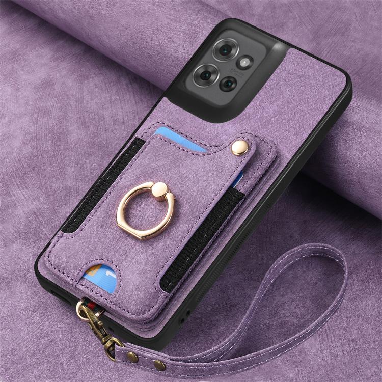 For Motorola Moto G Power 2025 5G Retro Skin-feel Ring Multi-card RFID Wallet Phone Case