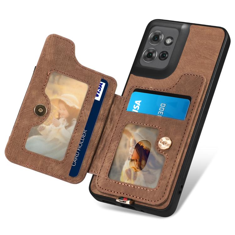 For Motorola Moto G Power 2025 5G Retro Skin-feel Ring Multi-card RFID Wallet Phone Case