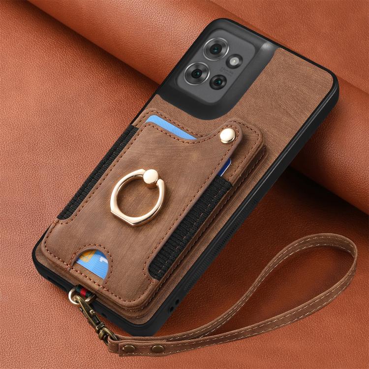 For Motorola Moto G Power 2025 5G Retro Skin-feel Ring Multi-card RFID Wallet Phone Case