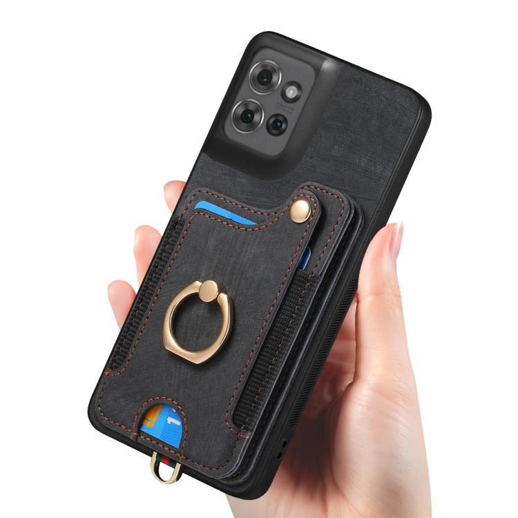 For Motorola Moto G Power 2025 5G Retro Skin-feel Ring Multi-card RFID Wallet Phone Case