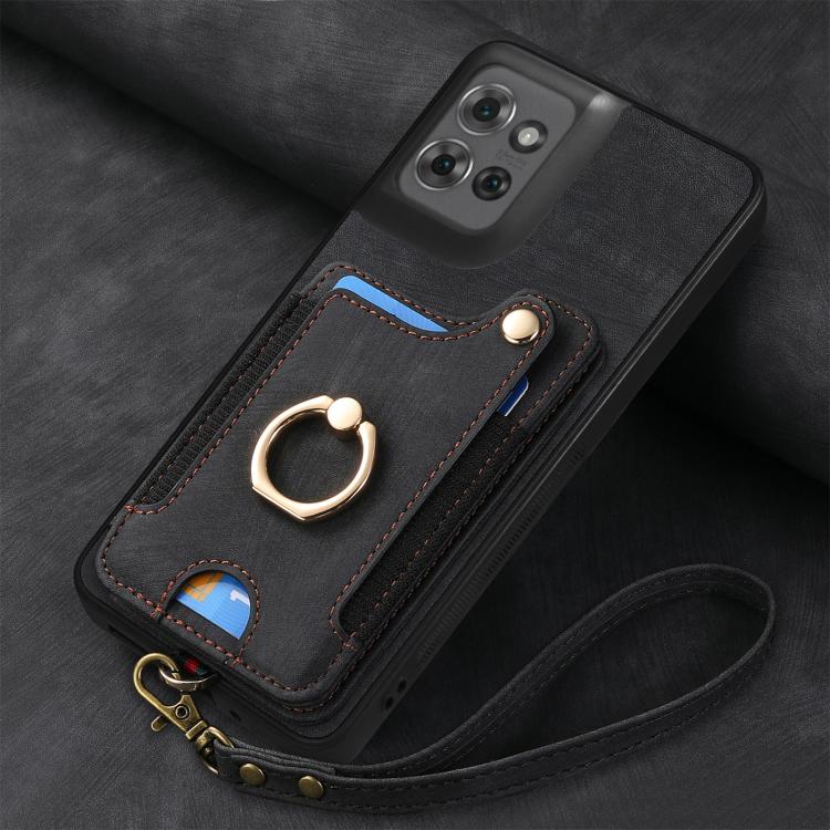 For Motorola Moto G Power 2025 5G Retro Skin-feel Ring Multi-card RFID Wallet Phone Case