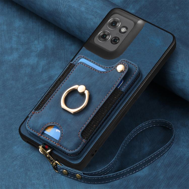 For Motorola Moto G Power 2025 5G Retro Skin-feel Ring Multi-card RFID Wallet Phone Case