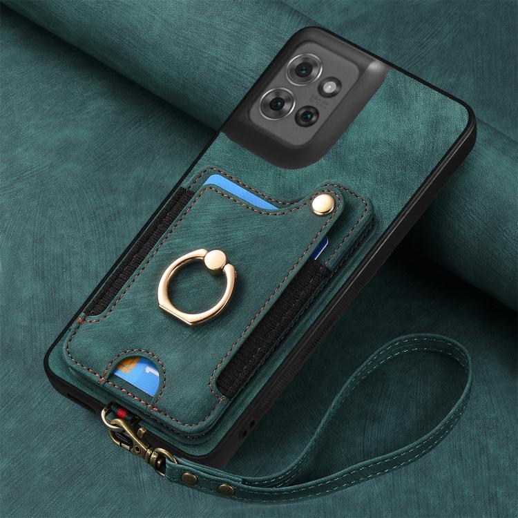 For Motorola Moto G Power 2025 5G Retro Skin-feel Ring Multi-card RFID Wallet Phone Case