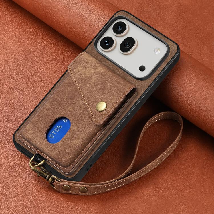 For Honor 600 Global Retro Card Wallet Fold Leather Phone Case with Strap