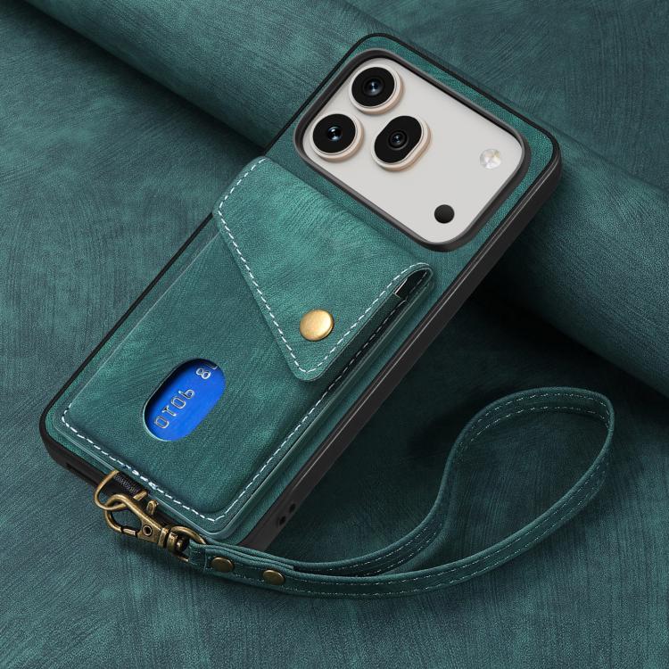 For Honor 600 Global Retro Card Wallet Fold Leather Phone Case with Strap