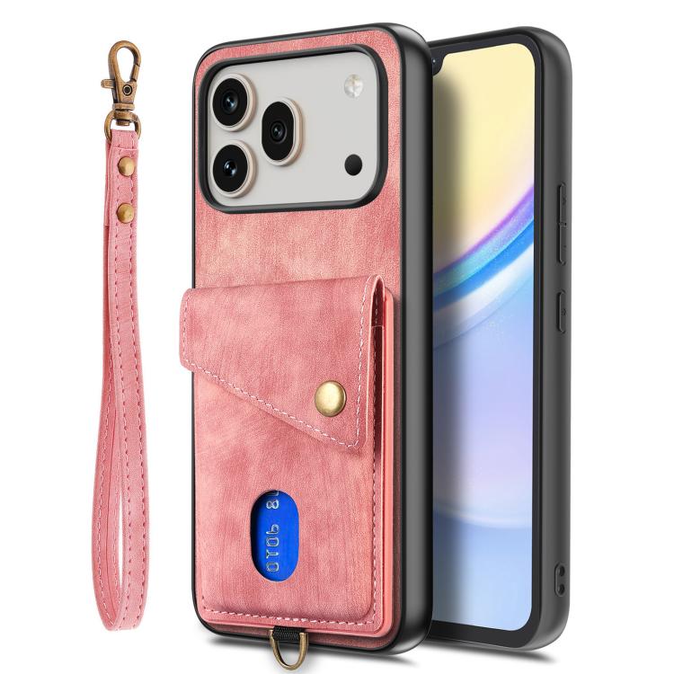 For Honor 600 Global Retro Card Wallet Fold Leather Phone Case with Strap