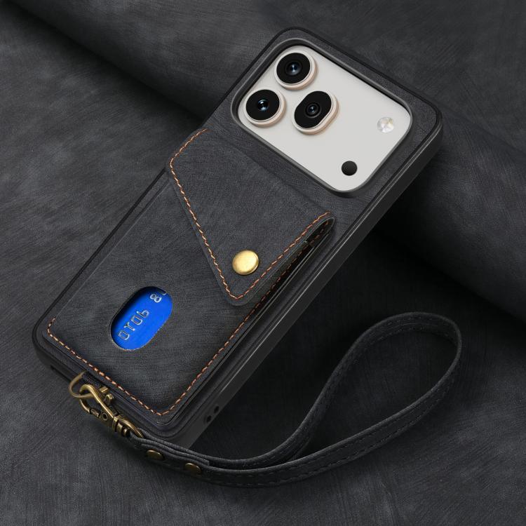 For Honor 600 Pro Global Retro Card Wallet Fold Leather Phone Case with Strap