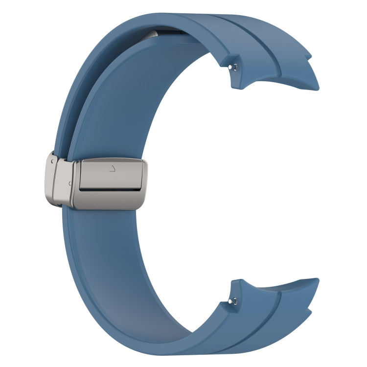 For Samsung Galaxy Watch FE 40mm Magnetic Folding Silver Buckle Silicone Watch Band