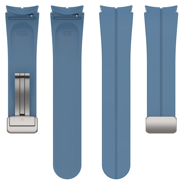 For Samsung Galaxy Watch FE 40mm Magnetic Folding Silver Buckle Silicone Watch Band