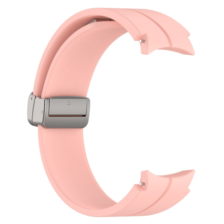 For Samsung Galaxy Watch FE 40mm Magnetic Folding Silver Buckle Silicone Watch Band