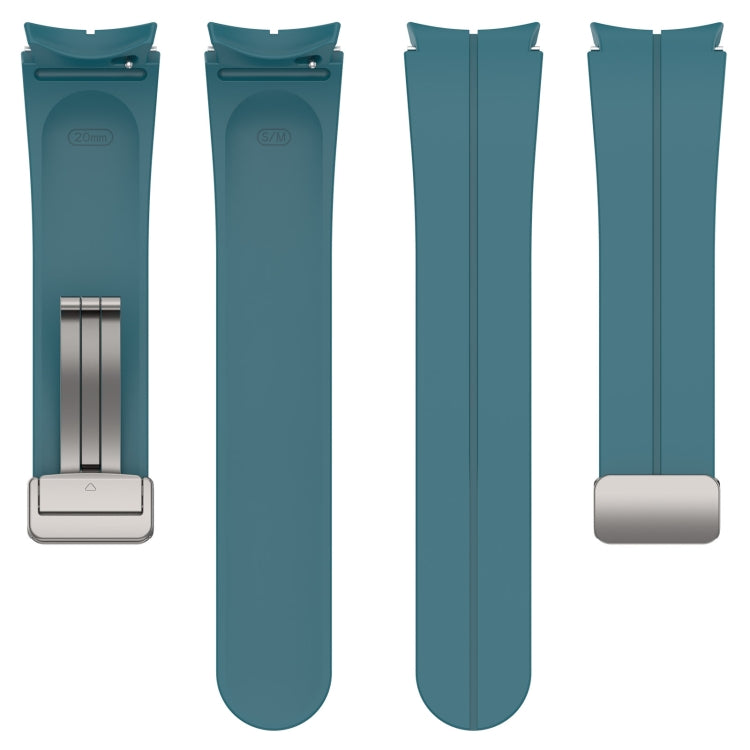 For Samsung Galaxy Watch FE 40mm Magnetic Folding Silver Buckle Silicone Watch Band