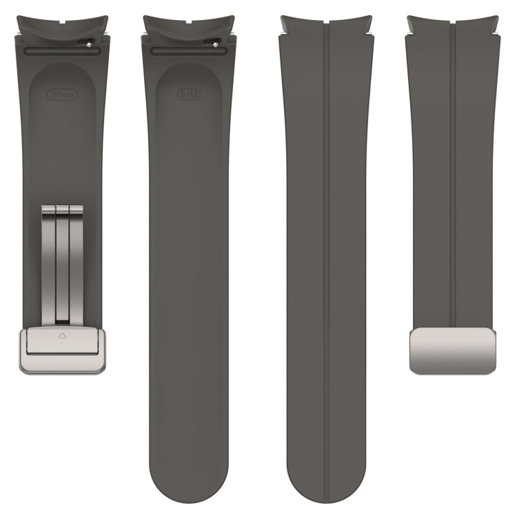 For Samsung Galaxy Watch FE 40mm Magnetic Folding Silver Buckle Silicone Watch Band