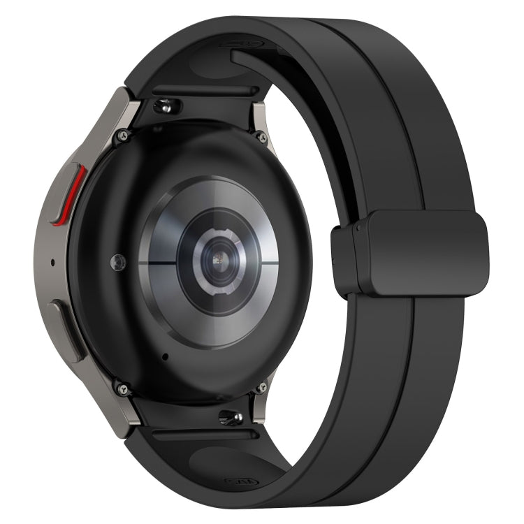 For Samsung Galaxy Watch FE 40mm Magnetic Folding Black Buckle Silicone Watch Band