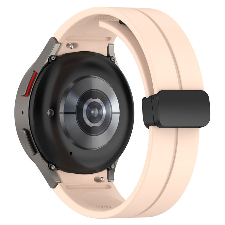 For Samsung Galaxy Watch FE 40mm Magnetic Folding Black Buckle Silicone Watch Band
