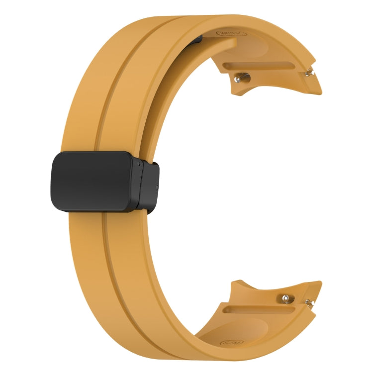 For Samsung Galaxy Watch7 40 / 44mm Magnetic Folding Black Buckle Silicone Watch Band