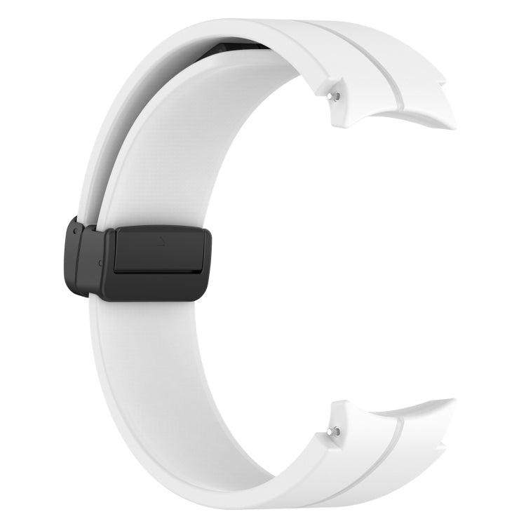 For Samsung Galaxy Watch7 40 / 44mm Magnetic Folding Black Buckle Silicone Watch Band