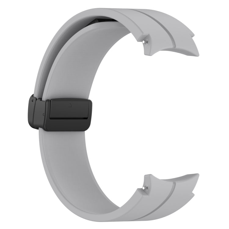 For Samsung Galaxy Watch7 40 / 44mm Magnetic Folding Black Buckle Silicone Watch Band