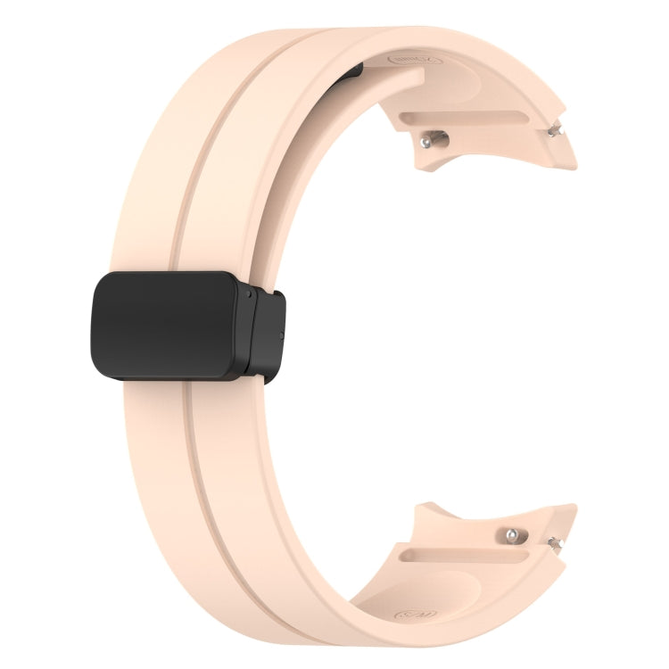 For Samsung Galaxy Watch7 40 / 44mm Magnetic Folding Black Buckle Silicone Watch Band