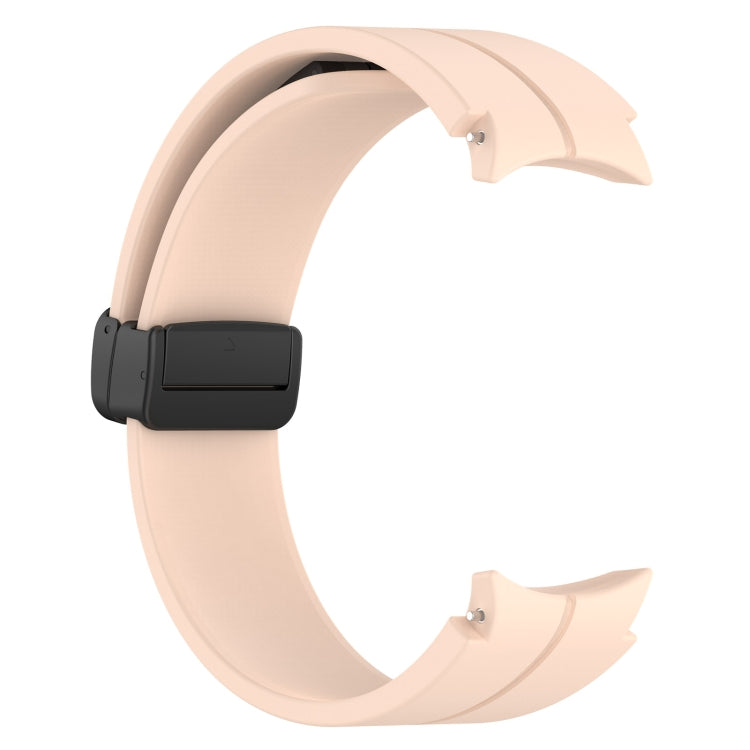 For Samsung Galaxy Watch7 40 / 44mm Magnetic Folding Black Buckle Silicone Watch Band