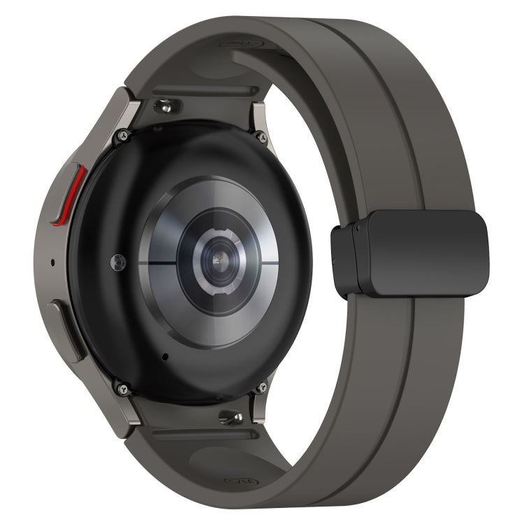 For Samsung Galaxy Watch7 40 / 44mm Magnetic Folding Black Buckle Silicone Watch Band