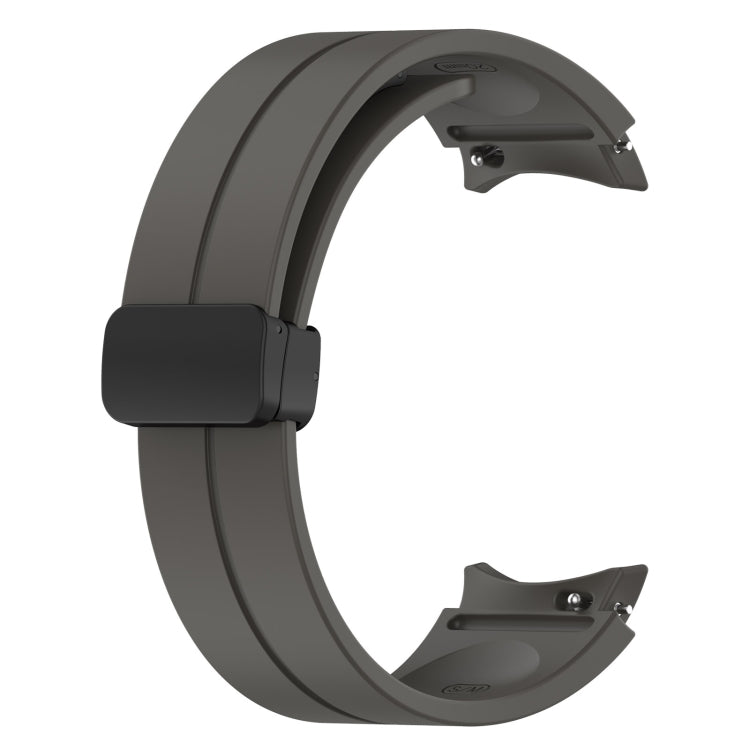 For Samsung Galaxy Watch7 40 / 44mm Magnetic Folding Black Buckle Silicone Watch Band