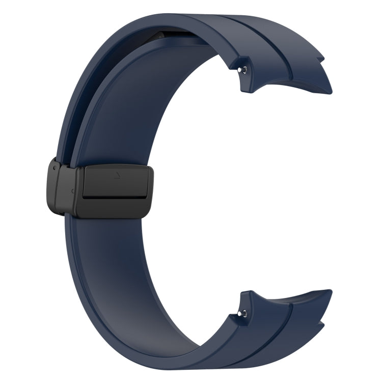 For Samsung Galaxy Watch7 40 / 44mm Magnetic Folding Black Buckle Silicone Watch Band