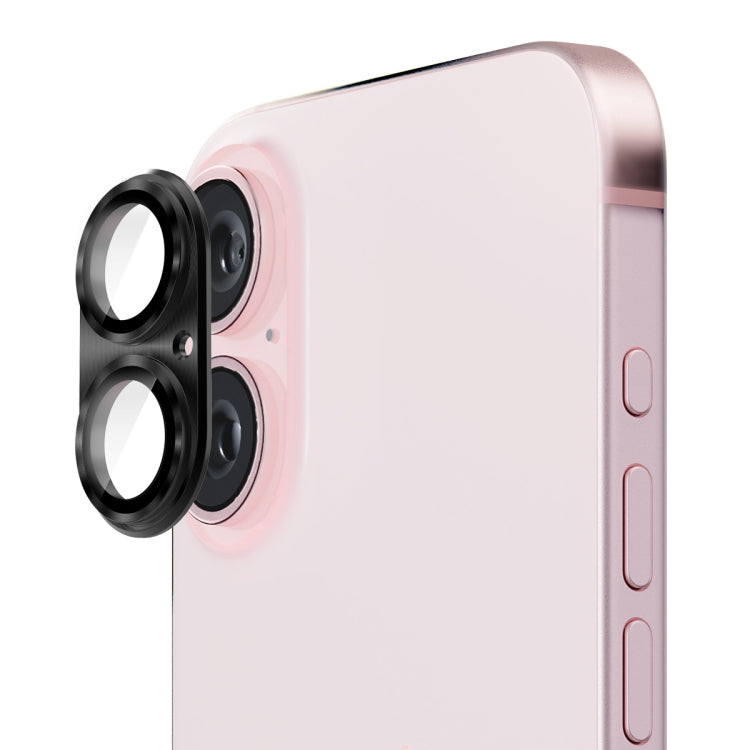 For iPhone 16 / 16 Plus ENKAY Aluminium Alloy Tempered Glass Lens Cover Film