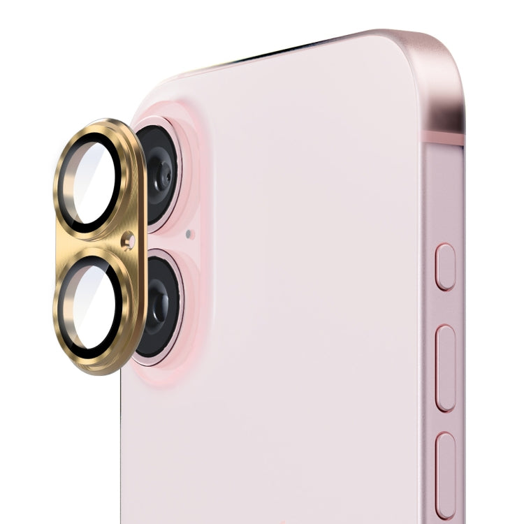 For iPhone 16 / 16 Plus ENKAY Aluminium Alloy Tempered Glass Lens Cover Film