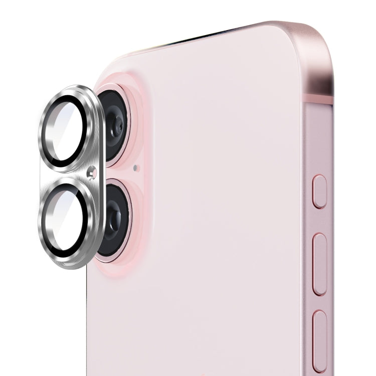 For iPhone 16 / 16 Plus ENKAY Aluminium Alloy Tempered Glass Lens Cover Film