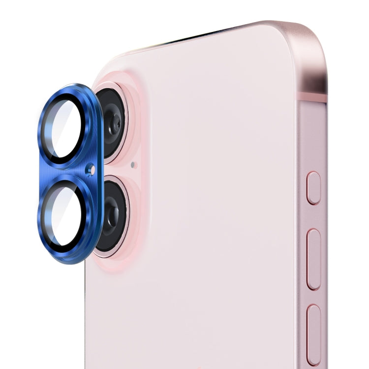 For iPhone 16 / 16 Plus ENKAY Aluminium Alloy Tempered Glass Lens Cover Film