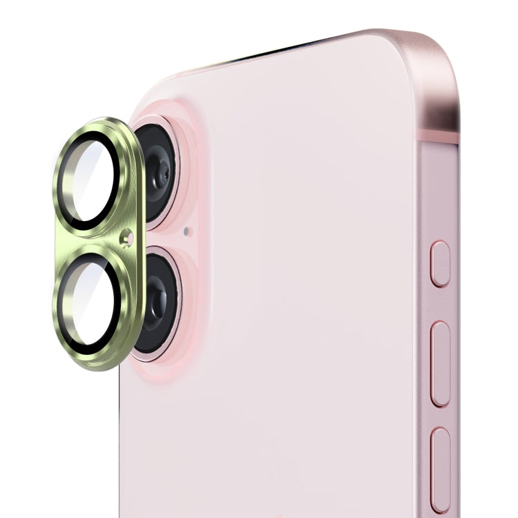 For iPhone 16 / 16 Plus ENKAY Aluminium Alloy Tempered Glass Lens Cover Film