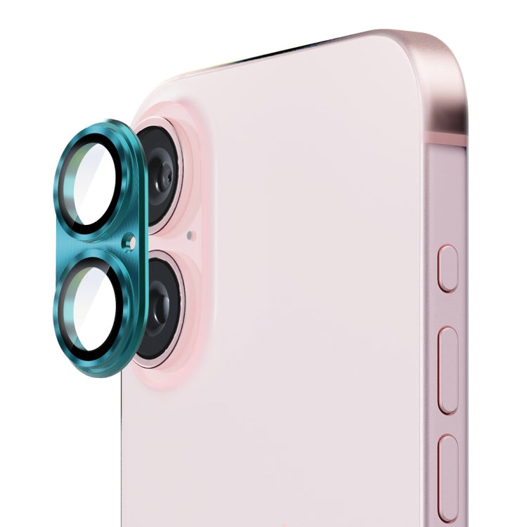 For iPhone 16 / 16 Plus ENKAY Aluminium Alloy Tempered Glass Lens Cover Film
