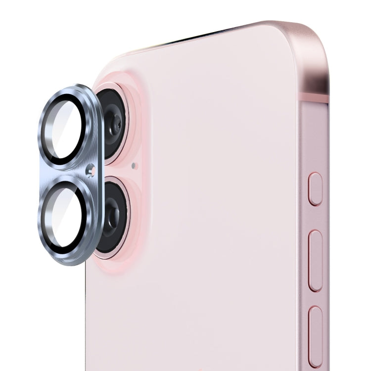 For iPhone 16 / 16 Plus ENKAY Aluminium Alloy Tempered Glass Lens Cover Film