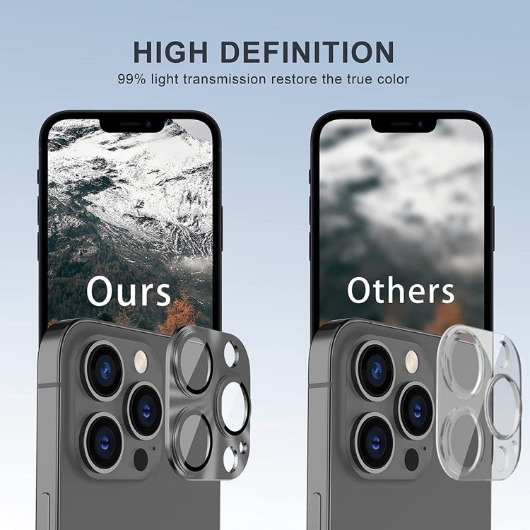 For iPhone 16 / 16 Plus ENKAY Aluminium Alloy Tempered Glass Lens Cover Film
