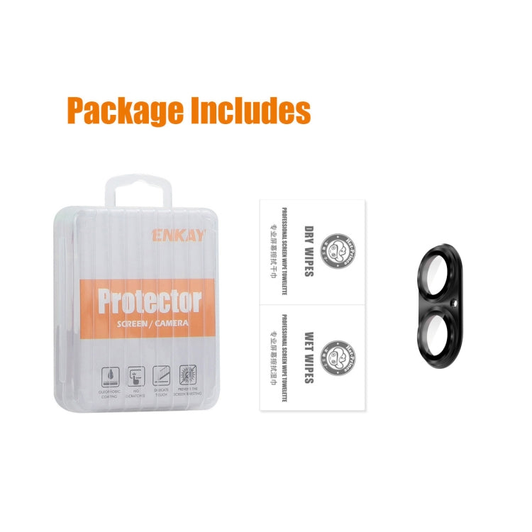 For iPhone 16 / 16 Plus ENKAY Aluminium Alloy Tempered Glass Lens Cover Film