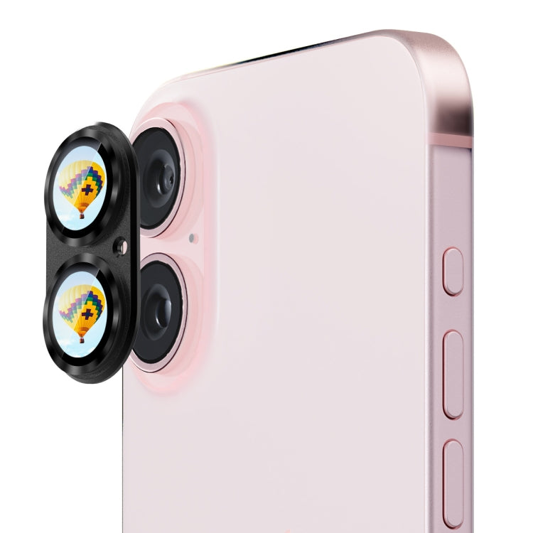 For iPhone 16 / 16 Plus ENKAY Anti-reflection Camera Lens Aluminium Alloy Tempered Glass Film