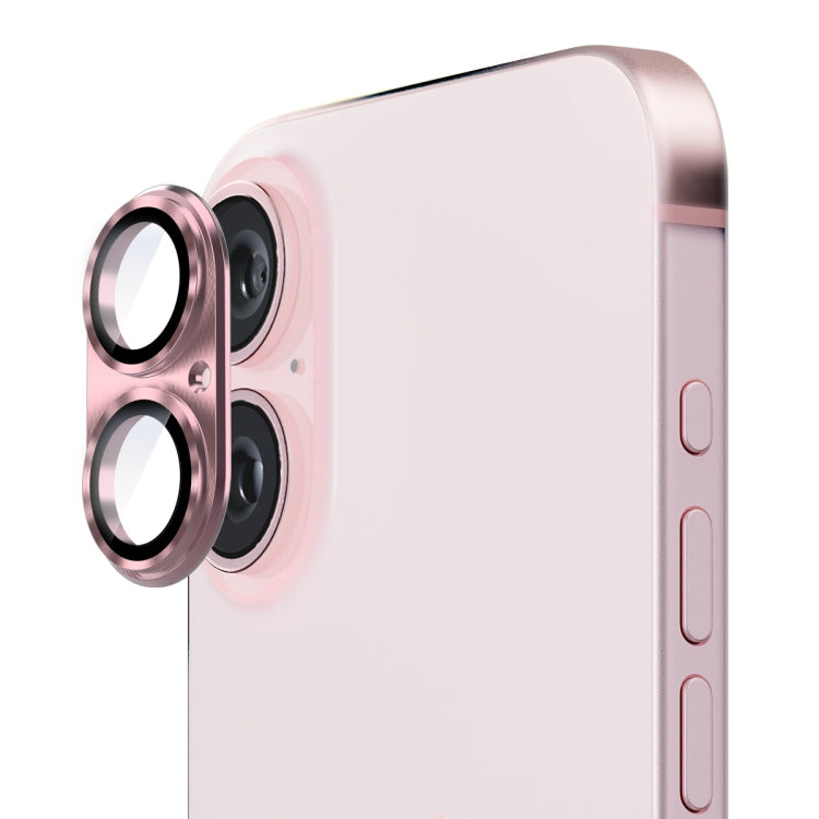 For iPhone 16 / 16 Plus ENKAY Anti-reflection Camera Lens Aluminium Alloy Tempered Glass Film