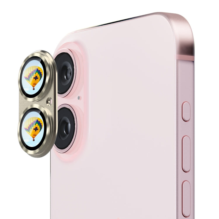 For iPhone 16 / 16 Plus ENKAY Anti-reflection Camera Lens Aluminium Alloy Tempered Glass Film