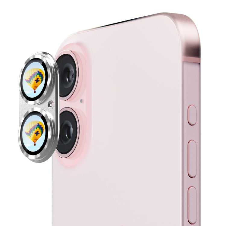 For iPhone 16 / 16 Plus ENKAY Anti-reflection Camera Lens Aluminium Alloy Tempered Glass Film