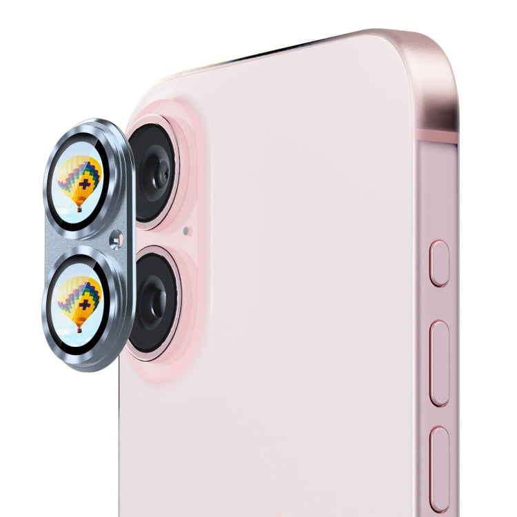 For iPhone 16 / 16 Plus ENKAY Anti-reflection Camera Lens Aluminium Alloy Tempered Glass Film