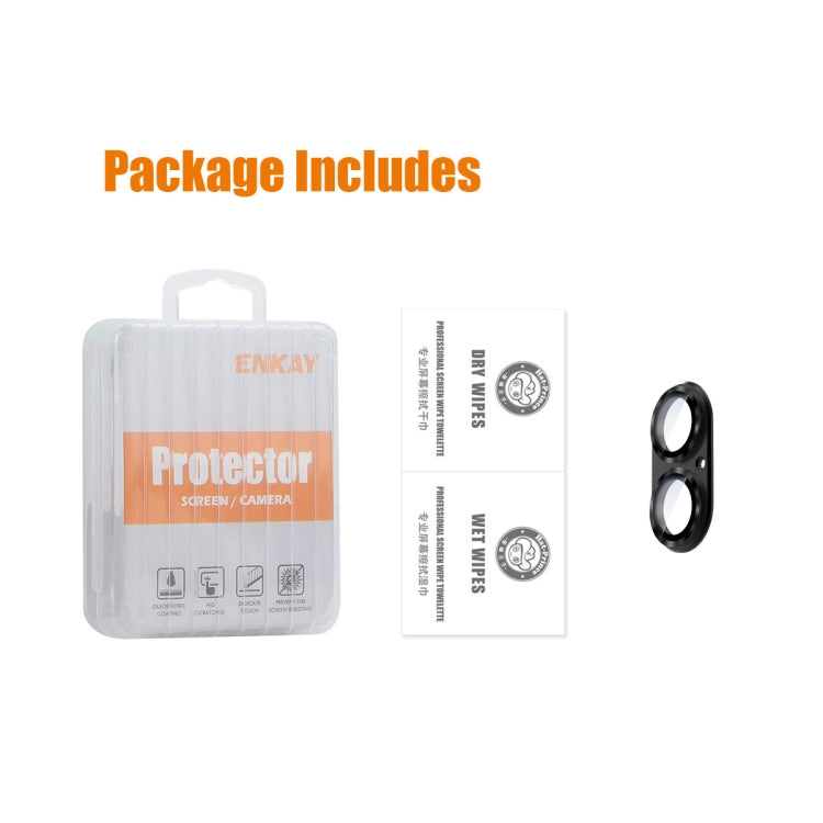 For iPhone 16 / 16 Plus ENKAY Anti-reflection Camera Lens Aluminium Alloy Tempered Glass Film