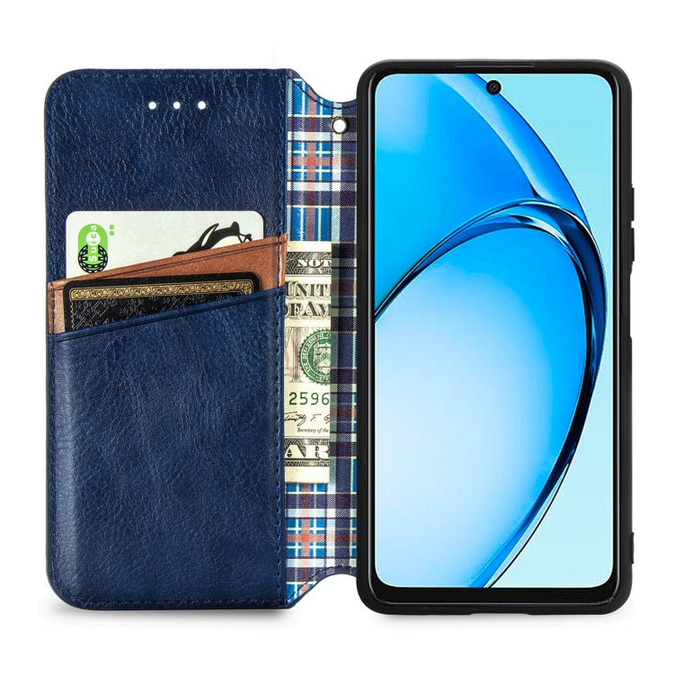 For OPPO A60 Cubic Grid Pressed Magnetic Leather Phone Case