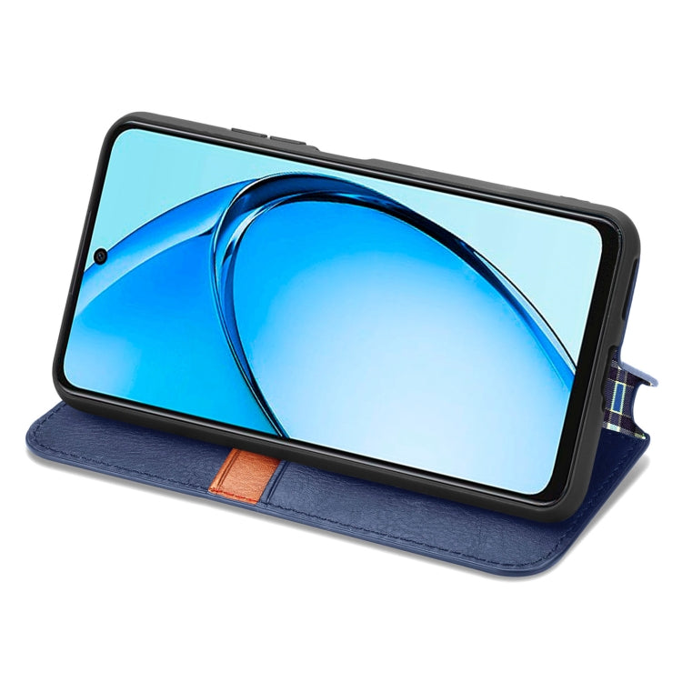 For OPPO A60 Cubic Grid Pressed Magnetic Leather Phone Case