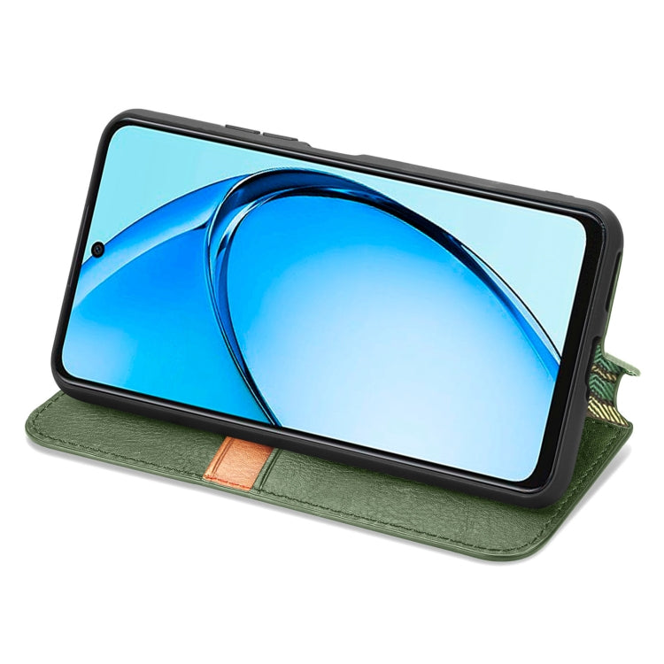 For OPPO A60 Cubic Grid Pressed Magnetic Leather Phone Case