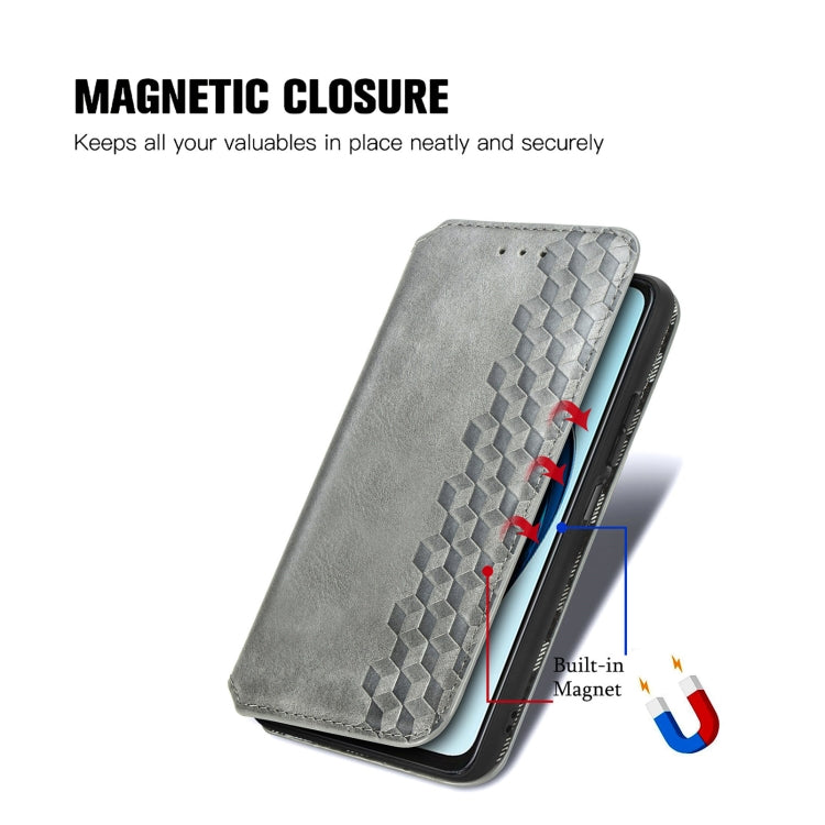 For OPPO A60 Cubic Grid Pressed Magnetic Leather Phone Case