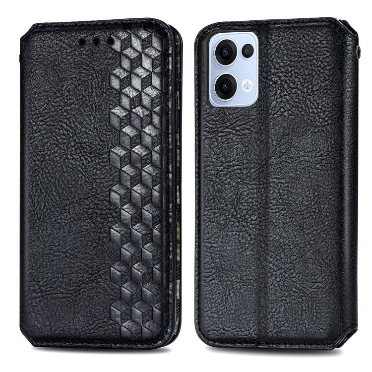 For OPPO Reno13 Cubic Grid Pressed Magnetic Leather Phone Case