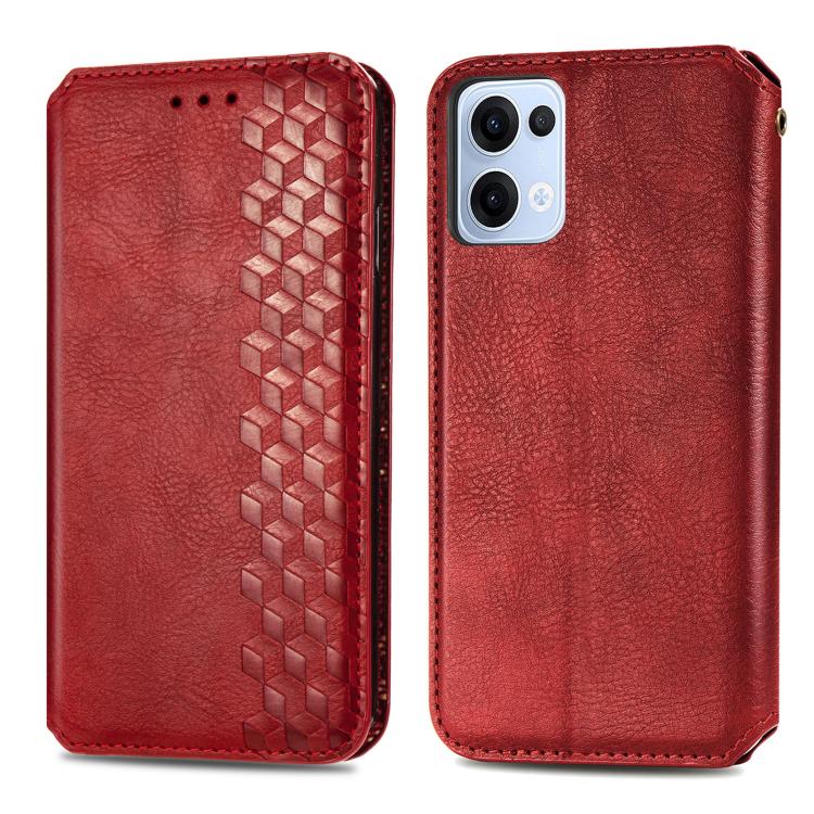 For OPPO Reno13 Cubic Grid Pressed Magnetic Leather Phone Case