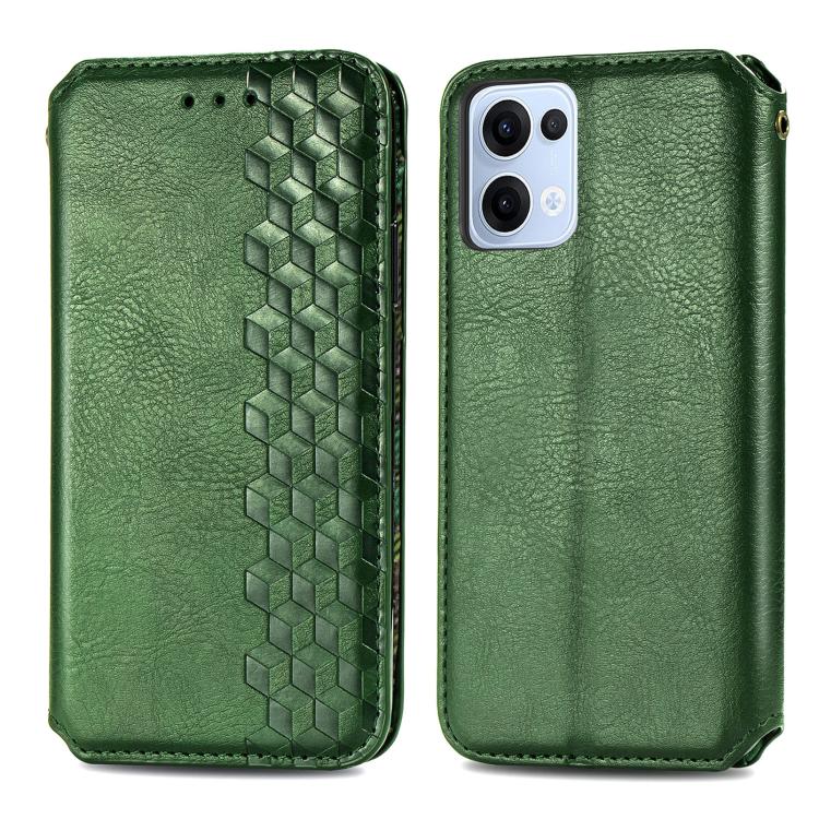 For OPPO Reno13 Pro Cubic Grid Pressed Magnetic Leather Phone Case