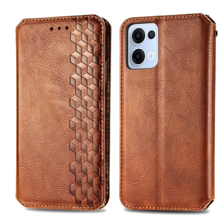 For OPPO Reno13 Pro Cubic Grid Pressed Magnetic Leather Phone Case